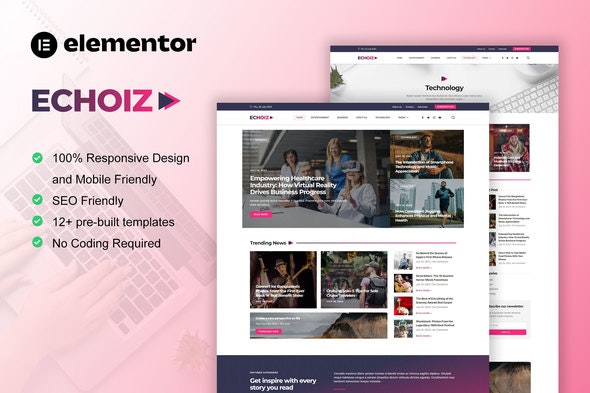 Echoiz - News &amp; Magazine Elementor Pro Template Kit