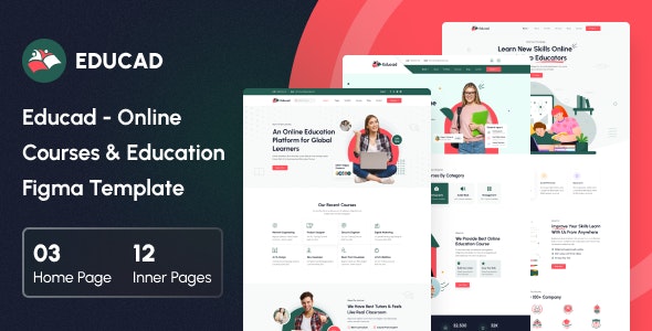 Educad - Online Courses &amp; Education Figma Template