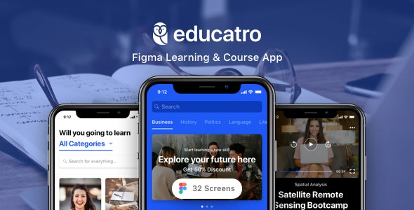Educatro - Figma Learning &amp; Course App