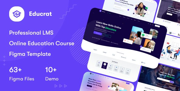 Educrat - Professional LMS Online Education Course Figma Template