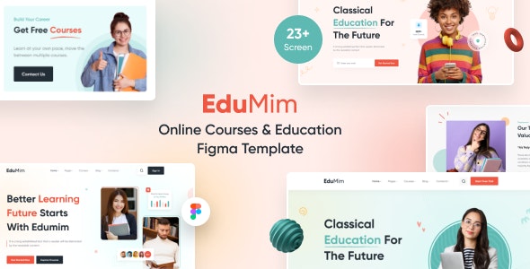 Edumim – Online Courses &amp; Education Figma Template
