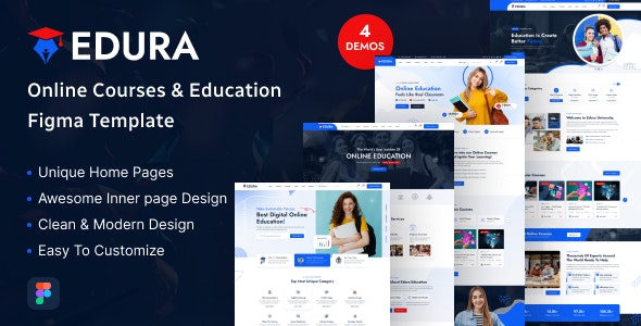 Edura - Online Courses &amp; Education Figma Template