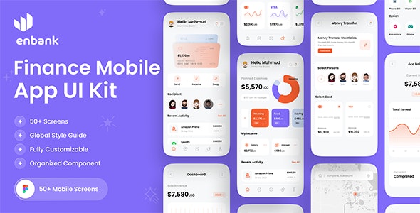 enbank - Finance mobile app UI kit