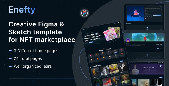 Enefty - NFT Marketplace UI Template Designed With Figma