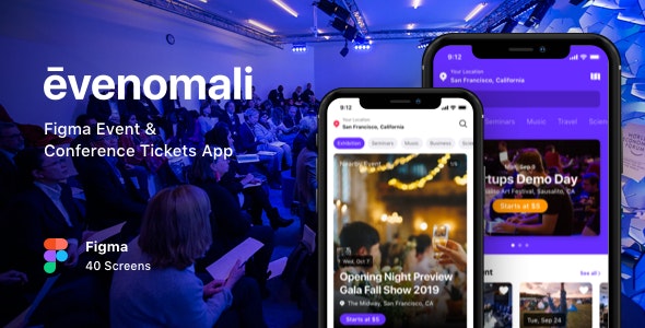 Evenomali - Figma Event &amp; Conference Tickets App