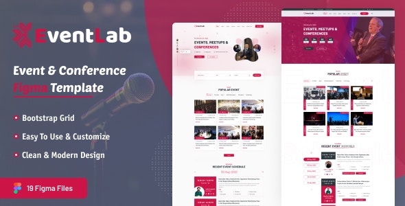 Eventlab - Event &amp; Conference Organization Figma Template