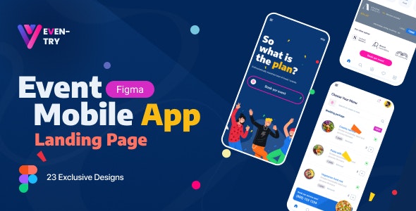 EvenTry | Online Event Management Mobile App Figma Template