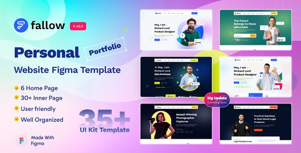 Fallow - Personal Portfolio Figma UI Templates