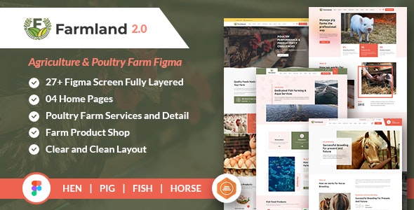 Farmland - Agriculture &amp; Poultry Farm Figma Template