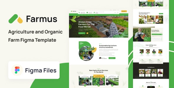 Farmus - Agriculture and Organic Farm Figma Template
