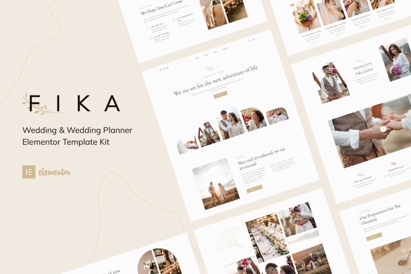 Fika - Wedding &amp; Wedding Planner Elementor Template Kit