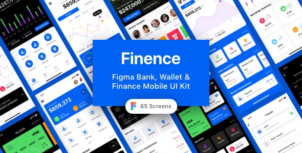 Finence - Figma Bank, Wallet &amp; Finance Mobile UI Kit