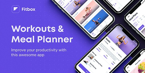 Fitbox - Workouts &amp; Meal Planner UI Kit for Figma