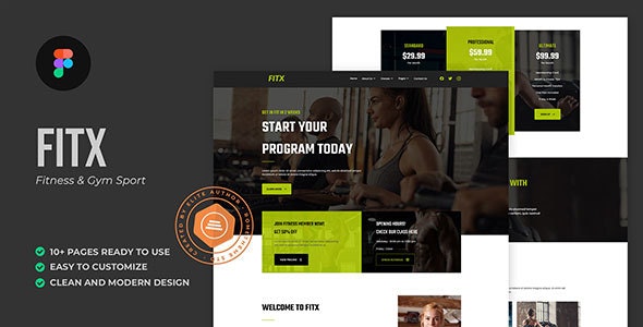 Fitx - Fitness &amp; Gym Figma Template