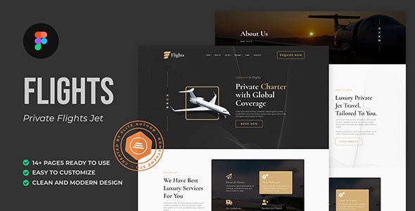 Flights - Private Jets Figma Template