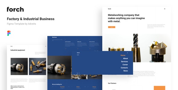 Forch - Factory &amp; Industrial Business Figma Template