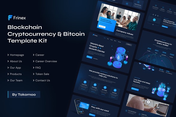 Frinex | Blockchain Cryptocurrency &amp; Bitcoin Elementor Template Kit