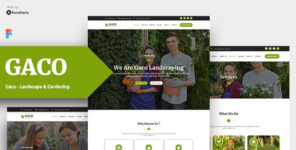 Gaco - Landscape &amp; Gardening Figma Template KF