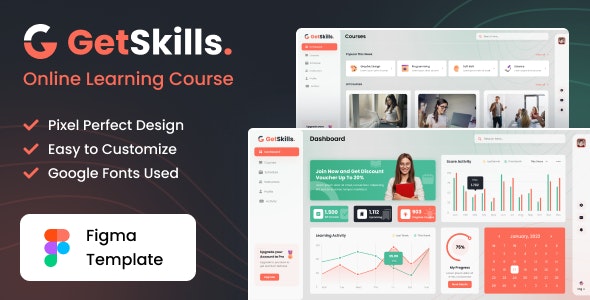 GetSkills - Online Learning Course Figma Template
