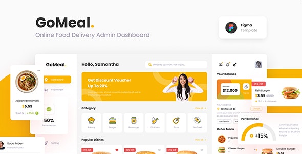 GoMeal - Online Food Delivery Admin Dashboard Figma
