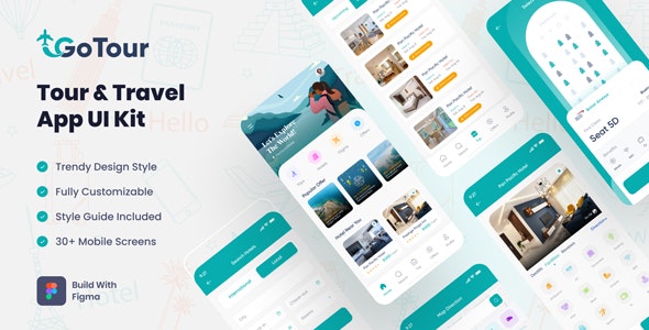 GoTour - Tour &amp; Travel App Figma UI Kit