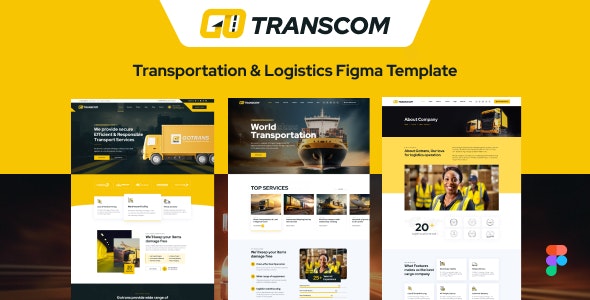 GoTranscom - Transportation &amp; Logistics Business Figma Template