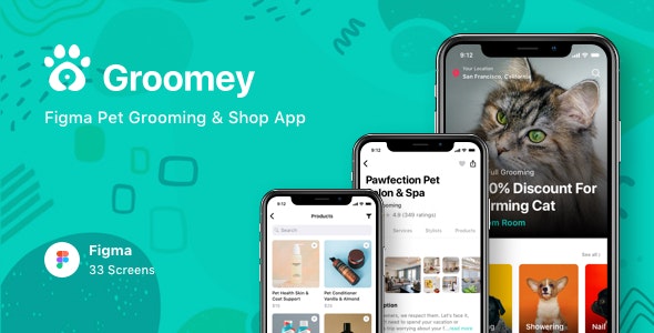 Groomey - Figma Pet Grooming &amp; Shop App