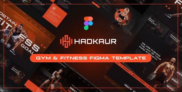 Hadkaur - Gym &amp; Fitness Figma Template