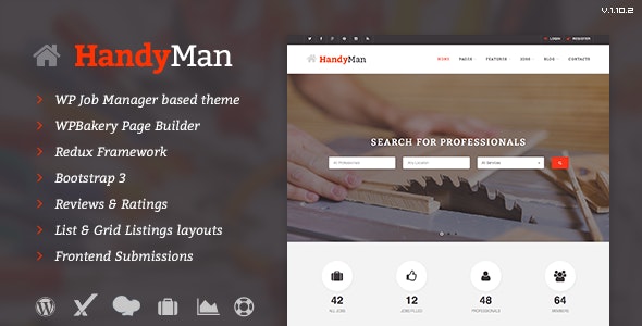 Handyman - Job Board WordPress Theme