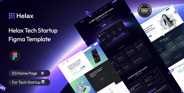 Helax - Tech Startup Landing Page Figma Template