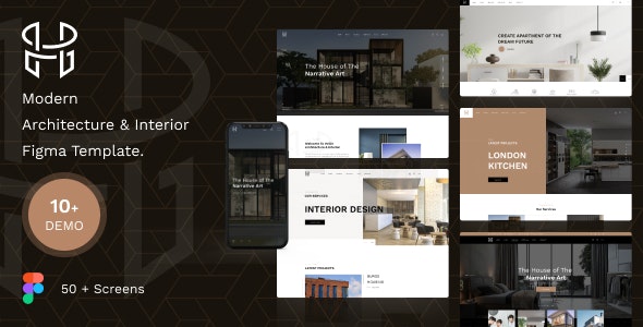 Hellix - Modern Architecture &amp; Interior Figma Template