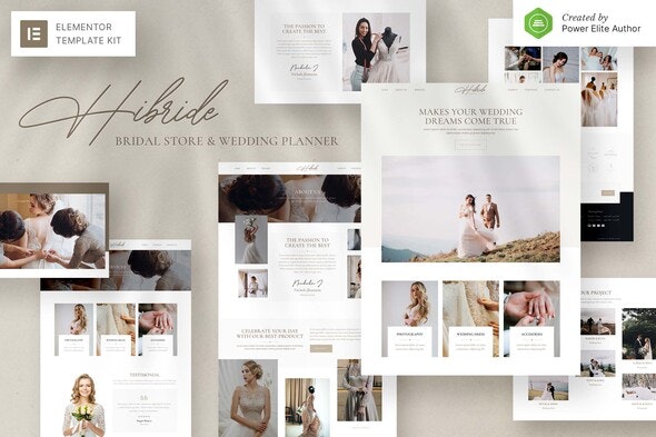 Hibride – Bridal Photography &amp; Wedding Planner Elementor Template Kit