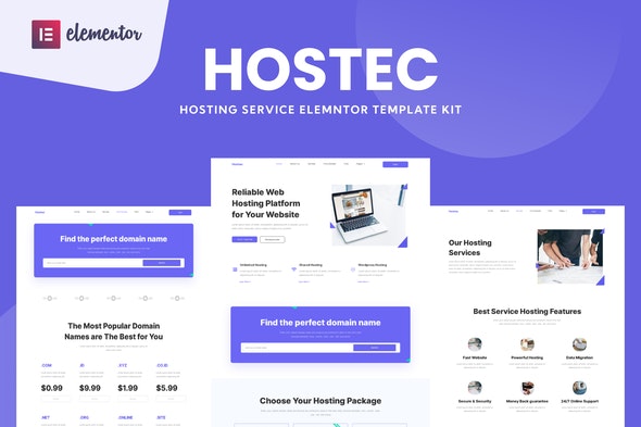 Hostec - Hosting Service Elementor Template Kit