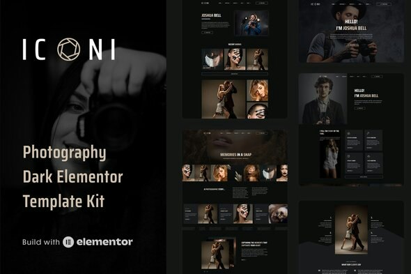Iconi - Photography &amp; Portfolio Elementor Template Kit
