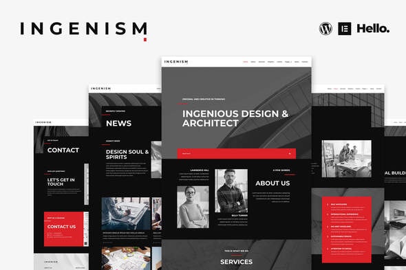 INGENISM - Architectural Design Agency Elementor Template Kit