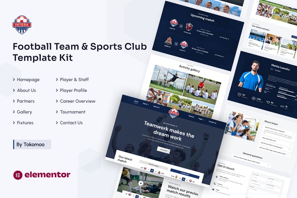 Intera | Football Team &amp; Sports Club Elementor Template Kit