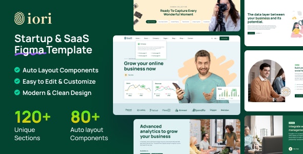 iori - Startup &amp; SaaS Figma Template