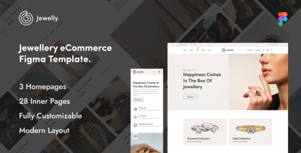 Jewelly Template - Figma UI jewellery Shop Template eCommerce jewellery Shop