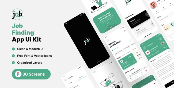 JQB - Job Finding App Figma UI Template