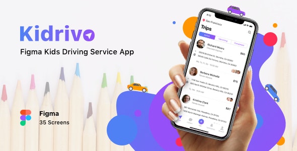 Kidrivo - Figma Kids Driving Service App