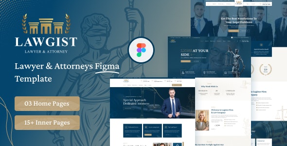 Lawgist– Attorney &amp; Lawyers Figma Template