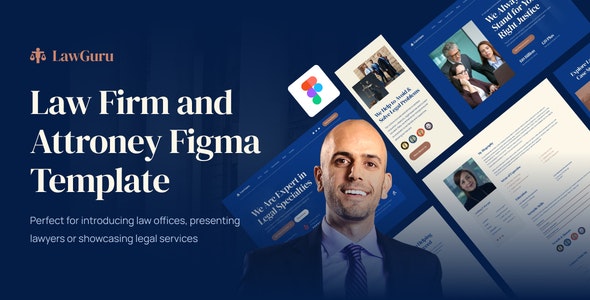 LawGuru - Law Firm and Attorney Figma Template