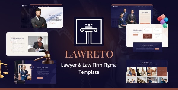 Lawreto - Attorney &amp; Lawyer Firm Figma Template