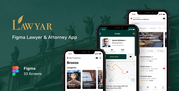 Lawyar - Figma Lawyer &amp; Attorney App