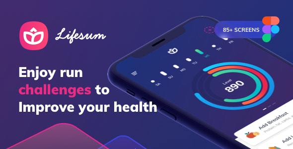 Lifesum Health and Fitness Mobile App UI kit - Figma