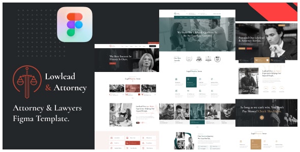 Lowlead - Attorney &amp; Lawyers Figma Template