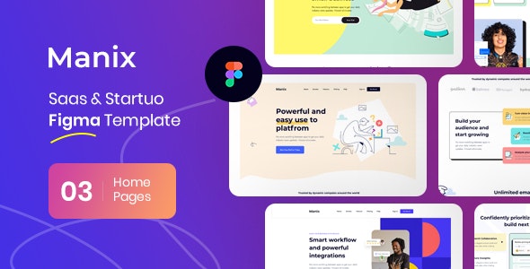 Manix - Saas &amp; Startup Figma Template