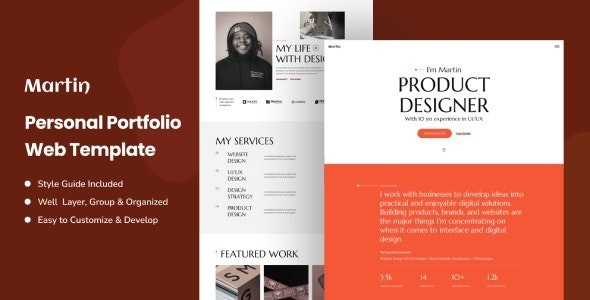 Martin - Personal Portfolio Website Figma Template