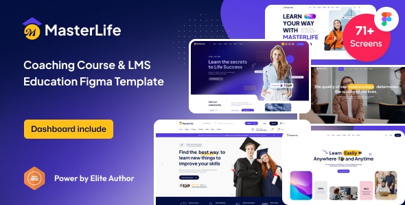 MasterLife - Coaching Course &amp; LMS Education Figma Template
