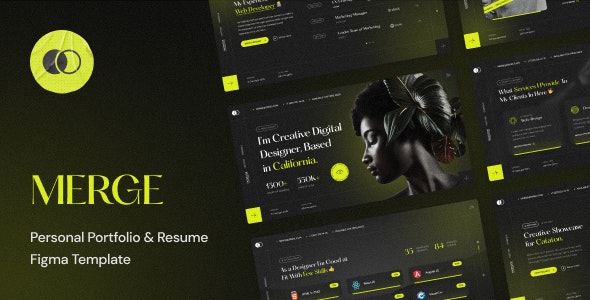 Merge - Personal Portfolio &amp; Resume Figma Template